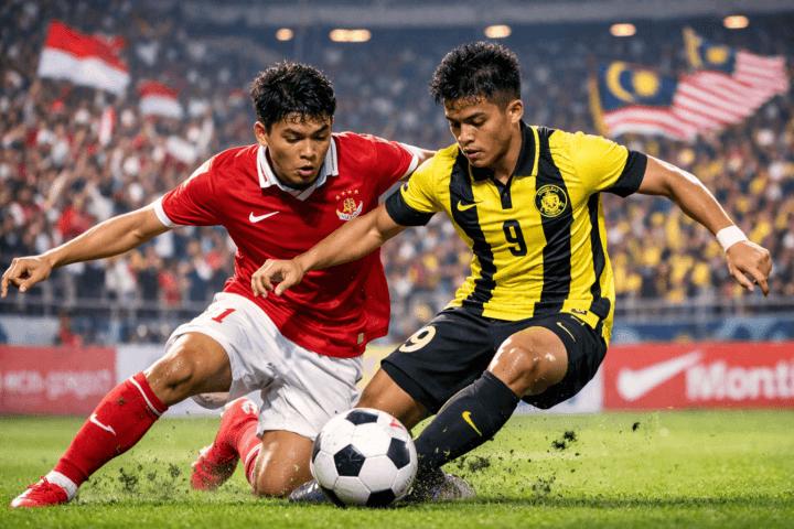 Pertandingan sengit antara Timnas U17 Indonesia melawan Malaysia di ASEAN U17 Boys Championship 2026